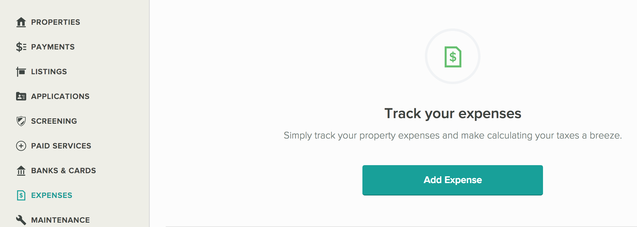 Cozy Track Expenses Get Started Screen