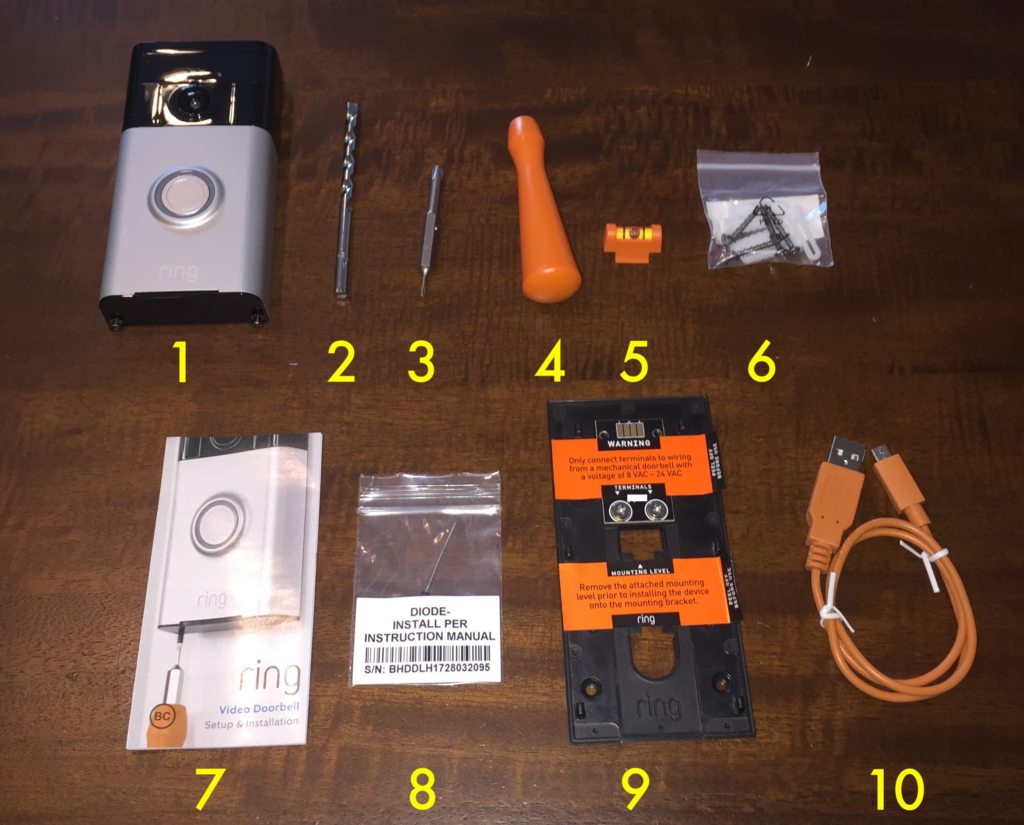 Ring doorbell store 2 package contents