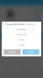 Ring App Snooze Alerts
