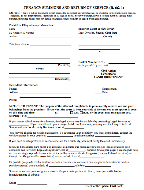 New Jersey Civil Complaint Sample PDF Template