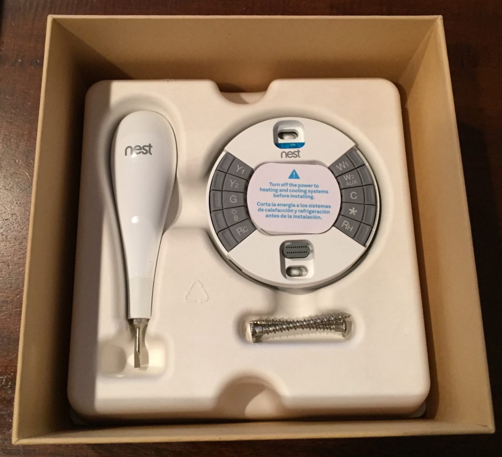 Nest thermostat mounting plate in packaging