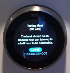 nest thermostat system test screen