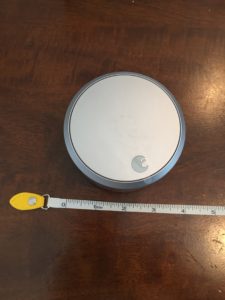 August Smart Lock Pro Device is about 4 inches in diameter