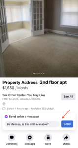 Facebook Marketplace Rental Listing Example